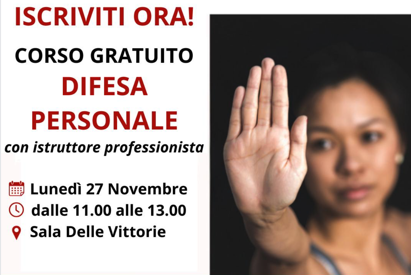 Vieni il 27 al Corso di Difesa Personale?